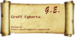 Greff Egberta névjegykártya